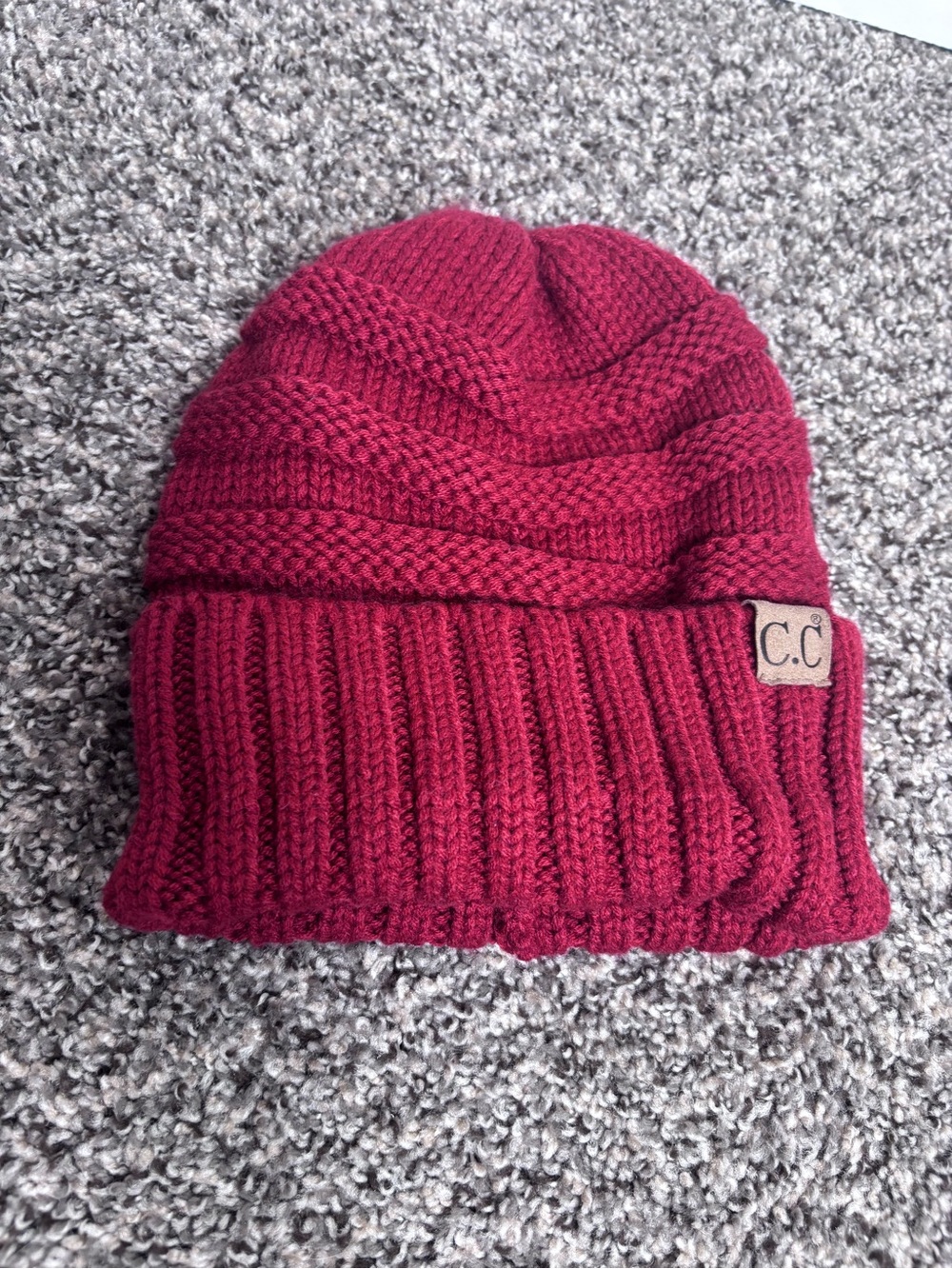 C.C Kids Wine Red Knit Beanie